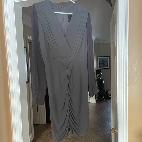 Yigal Azrouël Long sleeve fitted Grey Dress - Picture 4 of 8